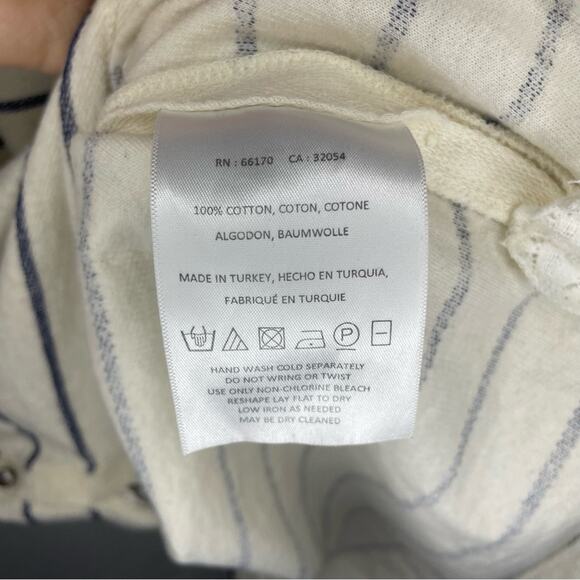 Anthro Postage Stamp Striped Long Sleeve Shirt Size S - Picture 3 of 4